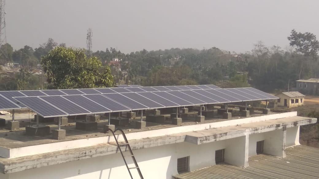 Zenergy Greens rooftop solar installation on an institutional building in Assam